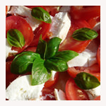 バジルの葉を使ったサラダ